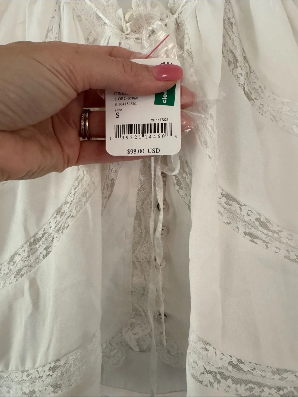 Free People Ivory Ruffled Lace-Trim Camisole